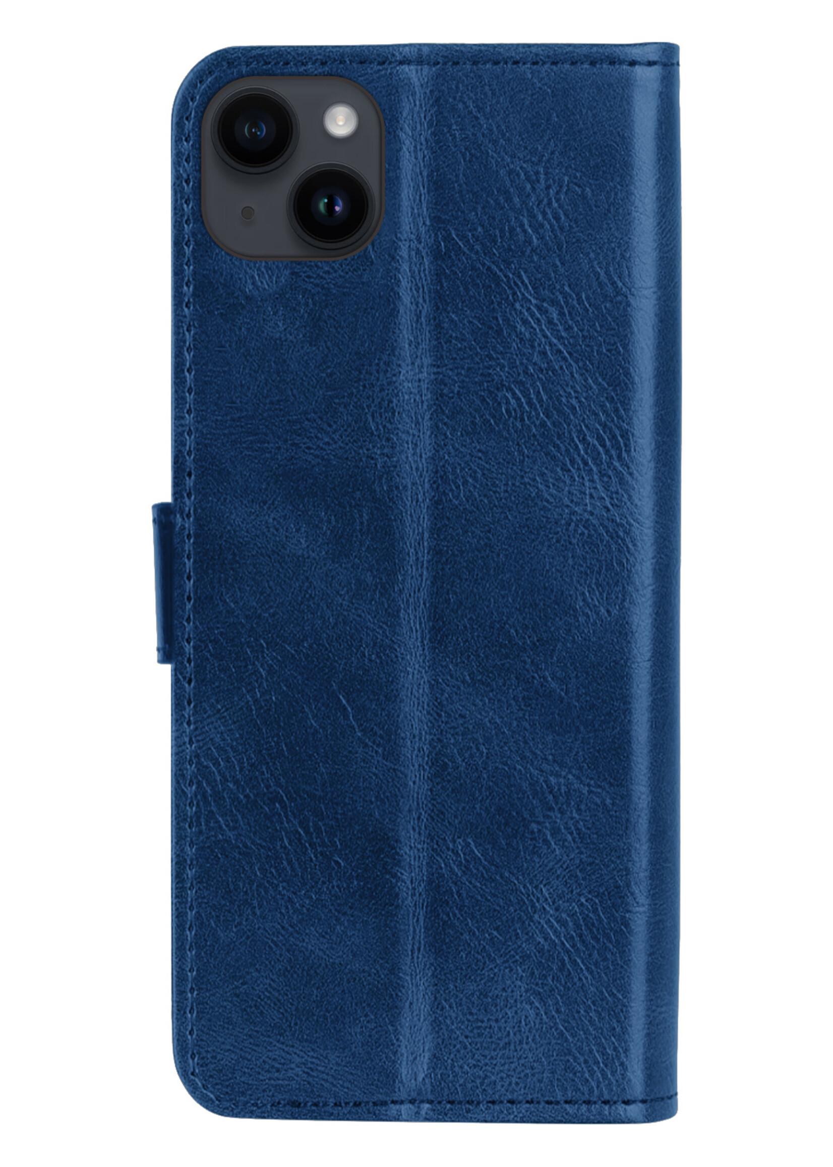LUQ Hoesje Geschikt voor iPhone 15 Plus Hoesje Book Case Hoes Wallet Cover - Hoes Geschikt voor iPhone 15 Plus Hoesje Bookcase Hoes - Donkerblauw