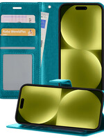 LUQ LUQ iPhone 15 Pro Hoesje Bookcase - Turquoise