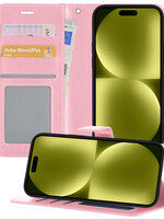 LUQ LUQ iPhone 15 Pro Max Hoesje Bookcase - Lichtroze