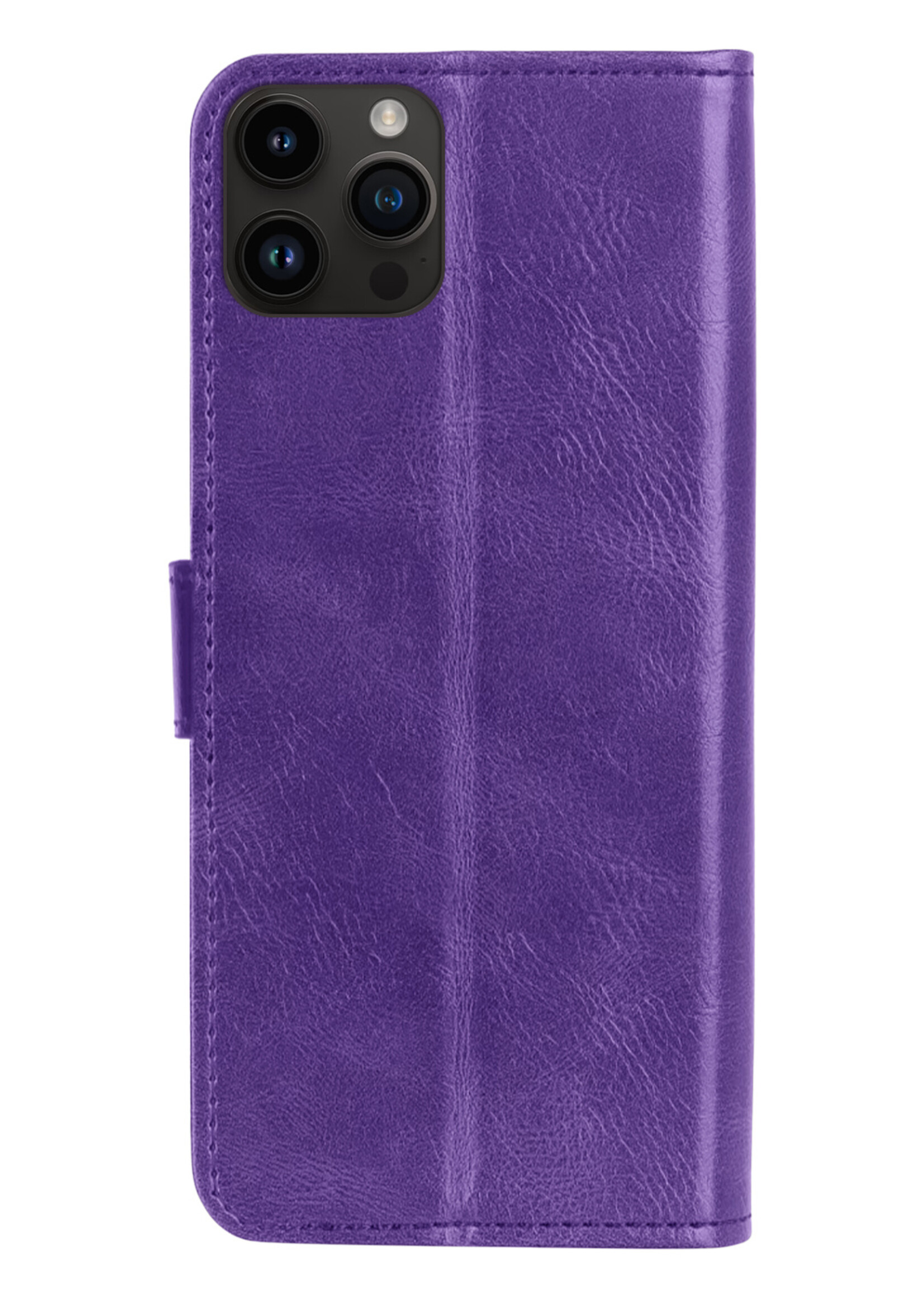 LUQ Hoesje Geschikt voor iPhone 15 Pro Max Hoesje Book Case Hoes Wallet Cover - Hoes Geschikt voor iPhone 15 Pro Max Hoesje Bookcase Hoes - Paars