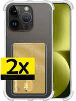 LUQ LUQ iPhone 15 Pro Hoesje Pashouder - 2 PACK