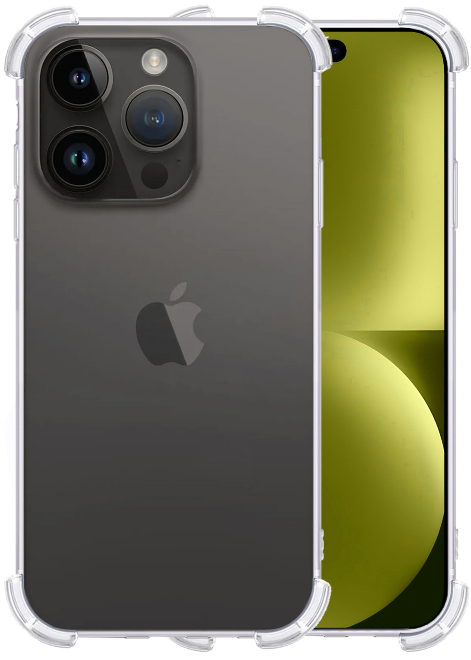 LUQ Hoesje Geschikt voor iPhone 15 Pro Hoesje Shockproof Case Siliconen - Hoes Geschikt voor iPhone 15 Pro Hoes Cover Siliconen - Transparant