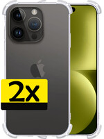 LUQ LUQ iPhone 15 Pro Hoesje Shockproof - Transparant - 2 PACK