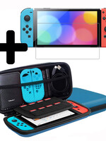 LUQ LUQ Nintendo Switch Hoesje Met Screenprotector - Blauw