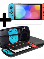 LUQ LUQ Nintendo Switch Hoesje Met Screenprotector - Grijs