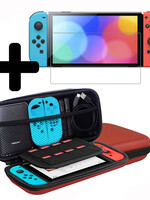 LUQ LUQ Nintendo Switch Hoesje Met Screenprotector - Rood