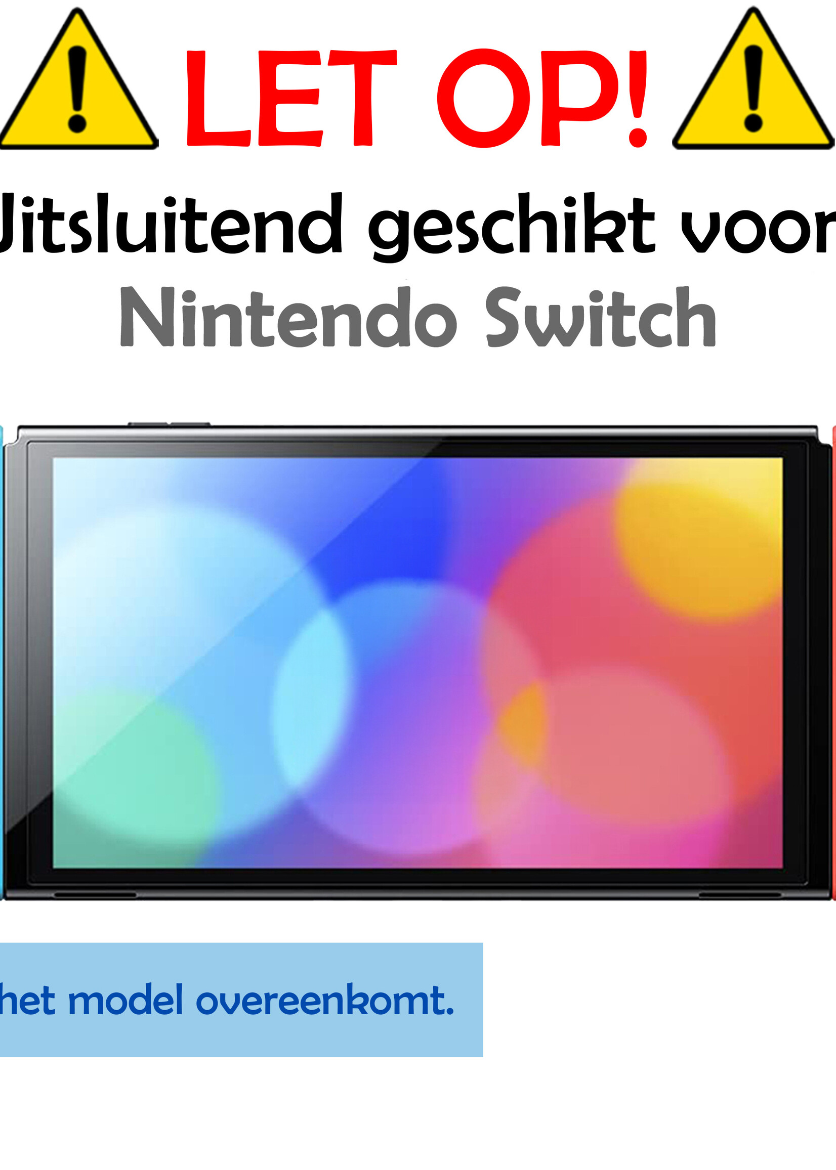 LUQ Hoes Geschikt voor Nintendo Switch Case Hoesje Met Screenprotector - Bescherm Hoes Geschikt voor Nintendo Switch Hoes Hard Cover - Zwart