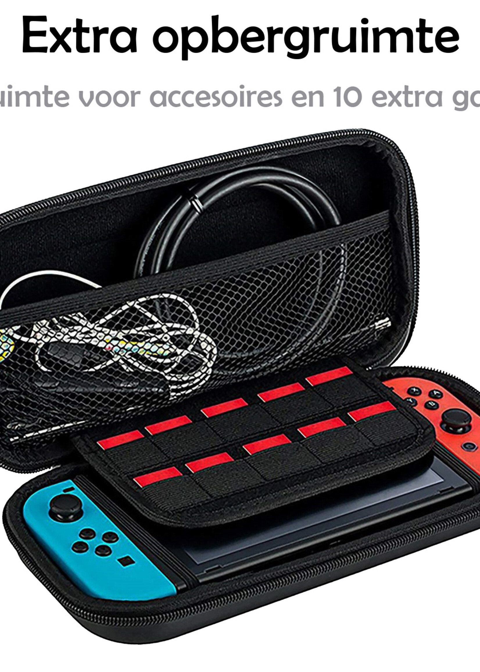 LUQ Hoes Geschikt voor Nintendo Switch OLED Case Hoesje Met Screenprotector - Bescherm Hoes Geschikt voor Nintendo Switch OLED Hoes Hard Cover - Roze