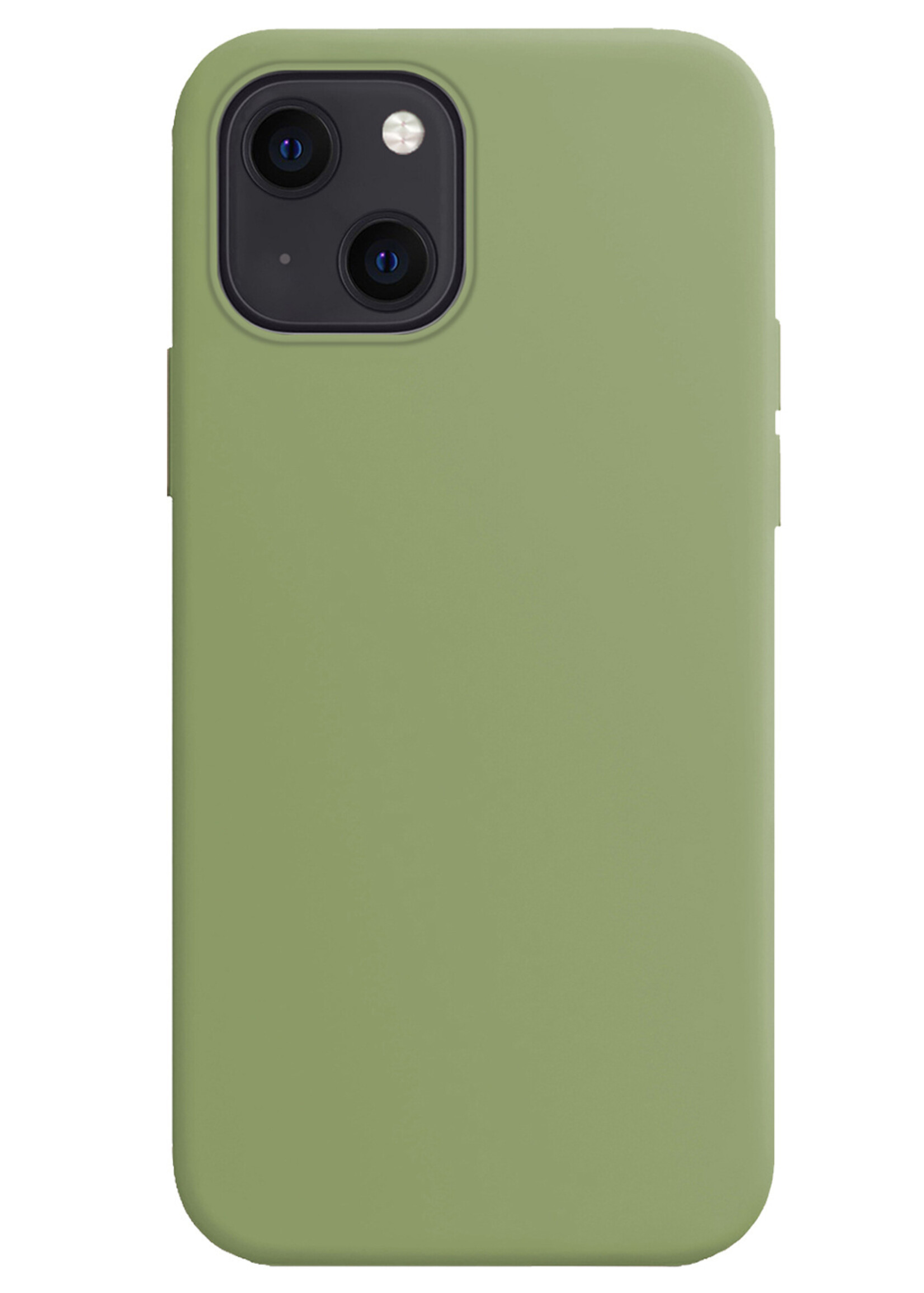 LUQ Hoesje Geschikt voor iPhone 15 Hoesje Siliconen Case Met Screenprotector - Hoes Geschikt voor iPhone 15 Hoes Siliconen - Groen