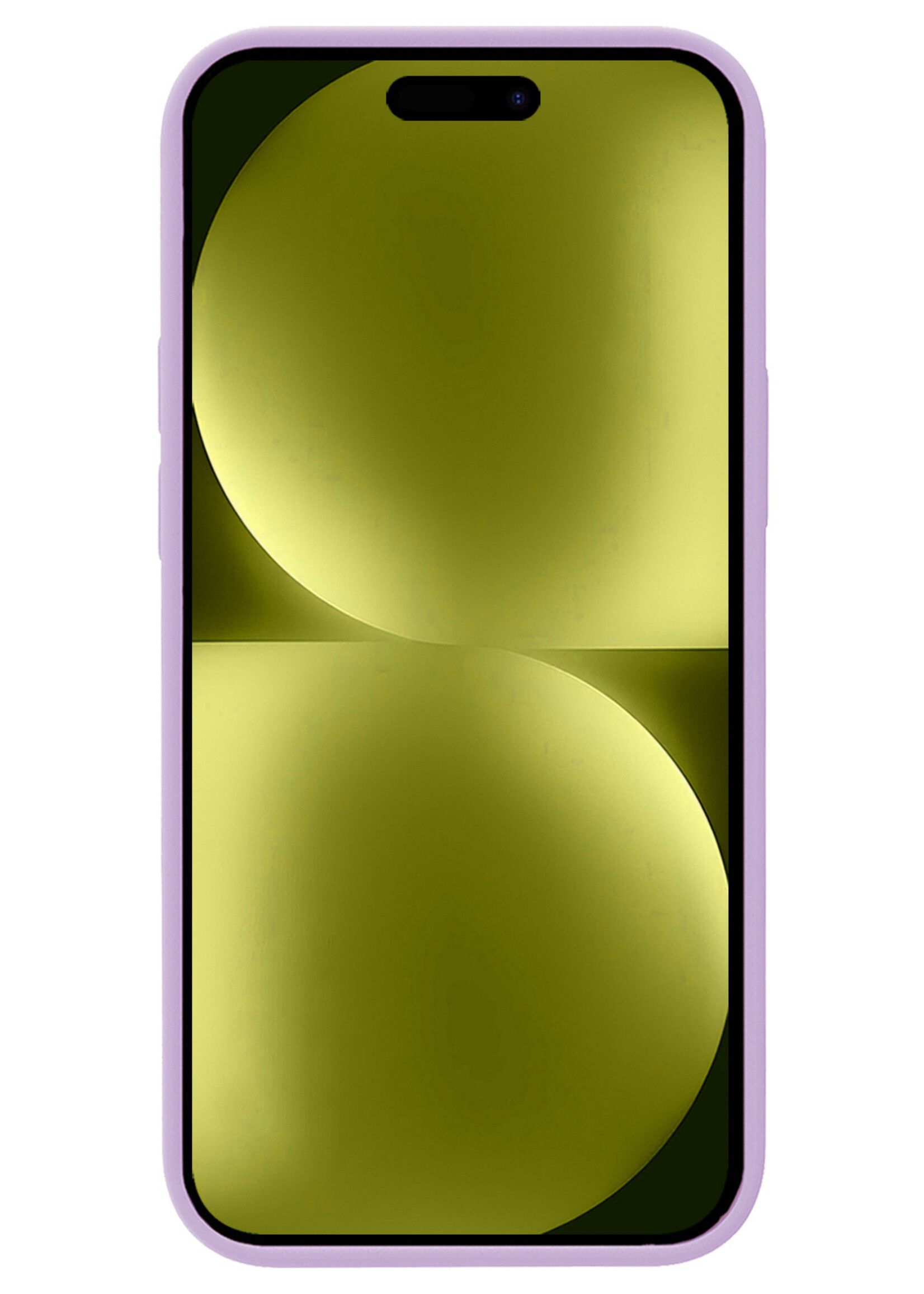 LUQ Hoesje Geschikt voor iPhone 15 Hoesje Siliconen Case Met Screenprotector - Hoes Geschikt voor iPhone 15 Hoes Siliconen - Lila