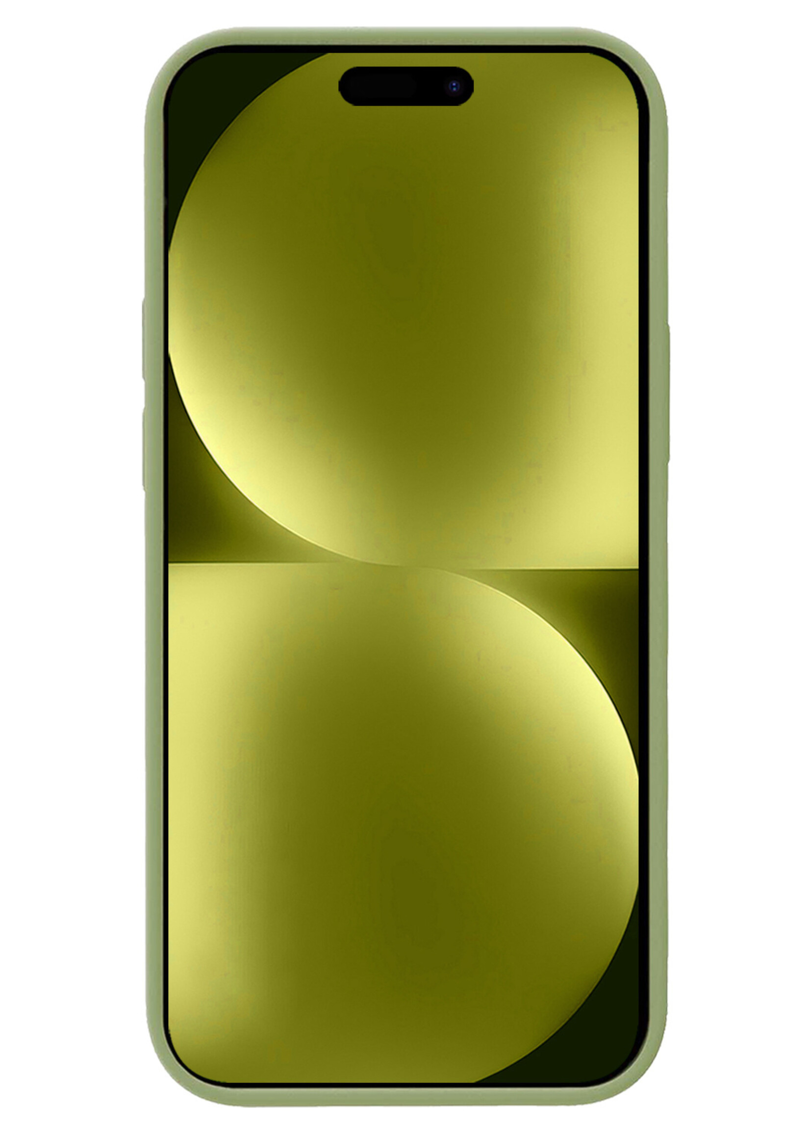 LUQ Hoesje Geschikt voor iPhone 15 Pro Hoesje Siliconen Case Met Screenprotector - Hoes Geschikt voor iPhone 15 Pro Hoes Siliconen - Groen