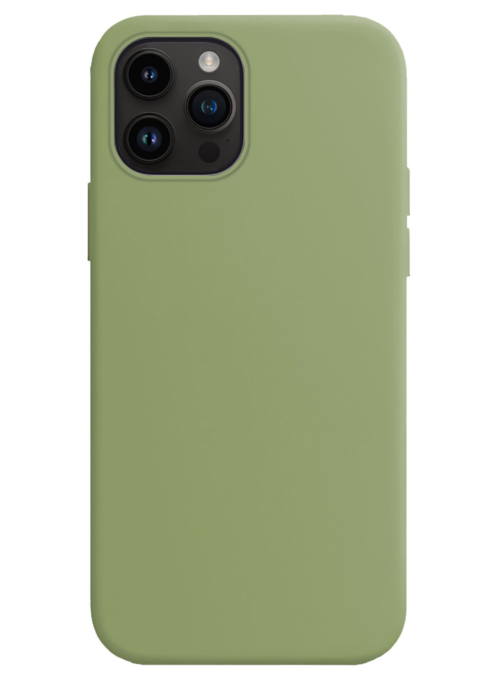 LUQ Hoesje Geschikt voor iPhone 15 Pro Hoesje Siliconen Case Met Screenprotector - Hoes Geschikt voor iPhone 15 Pro Hoes Siliconen - Groen