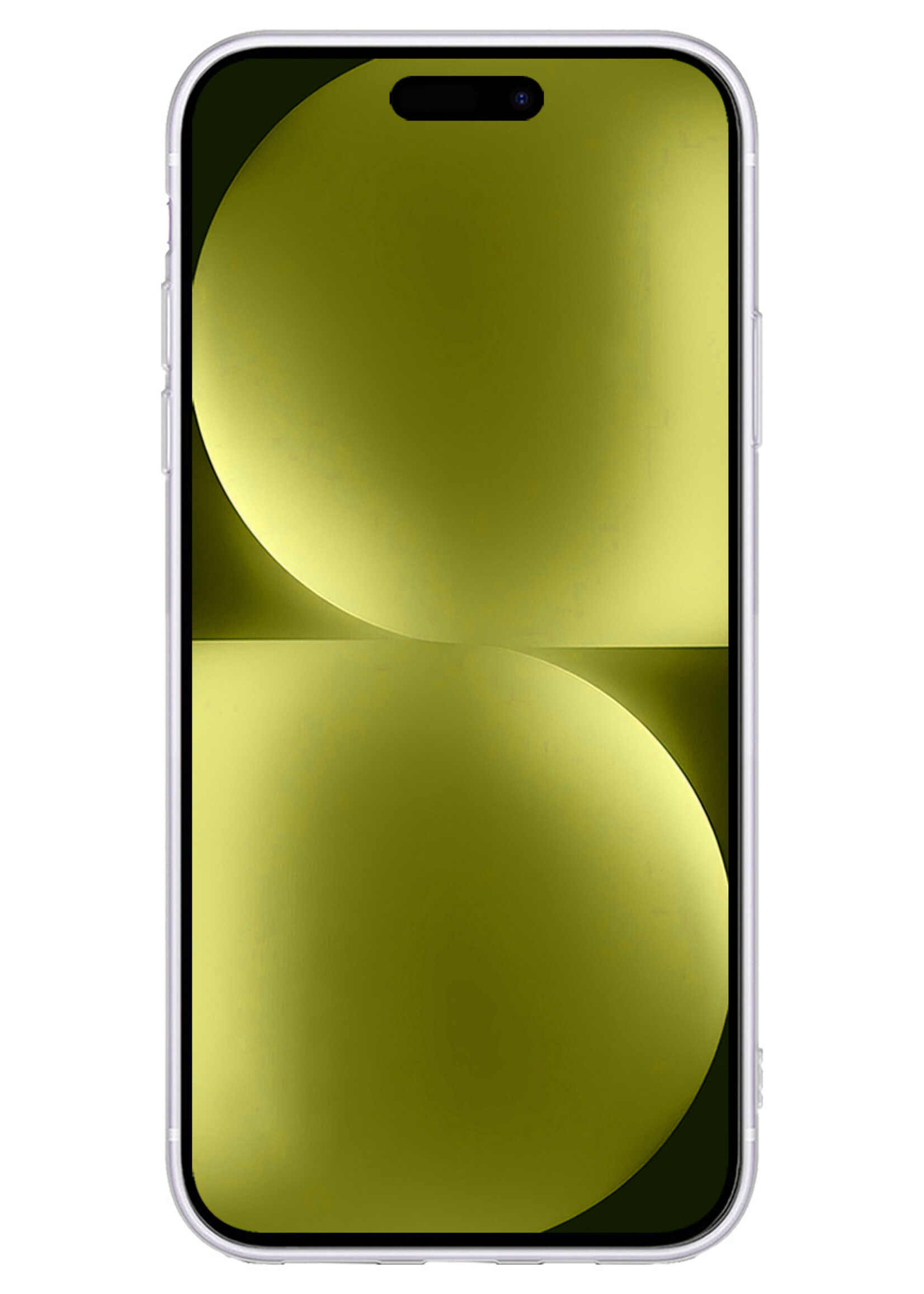 LUQ Hoesje Geschikt voor iPhone 15 Pro Hoesje Siliconen Case Met Screenprotector - Hoes Geschikt voor iPhone 15 Pro Hoes Siliconen - Transparant