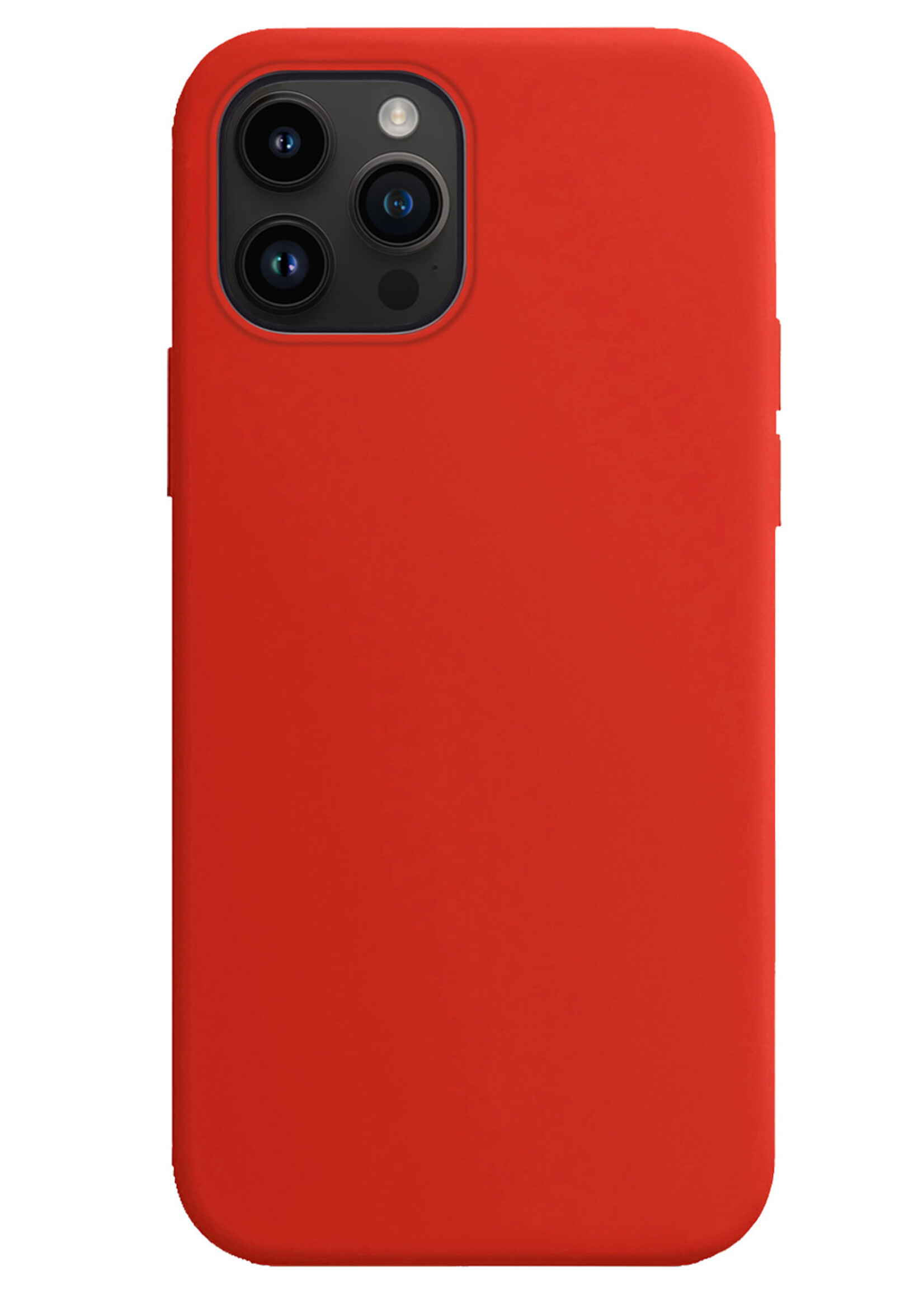 LUQ Hoesje Geschikt voor iPhone 15 Pro Max Hoesje Siliconen Case Met Screenprotector - Hoes Geschikt voor iPhone 15 Pro Max Hoes Siliconen - Rood