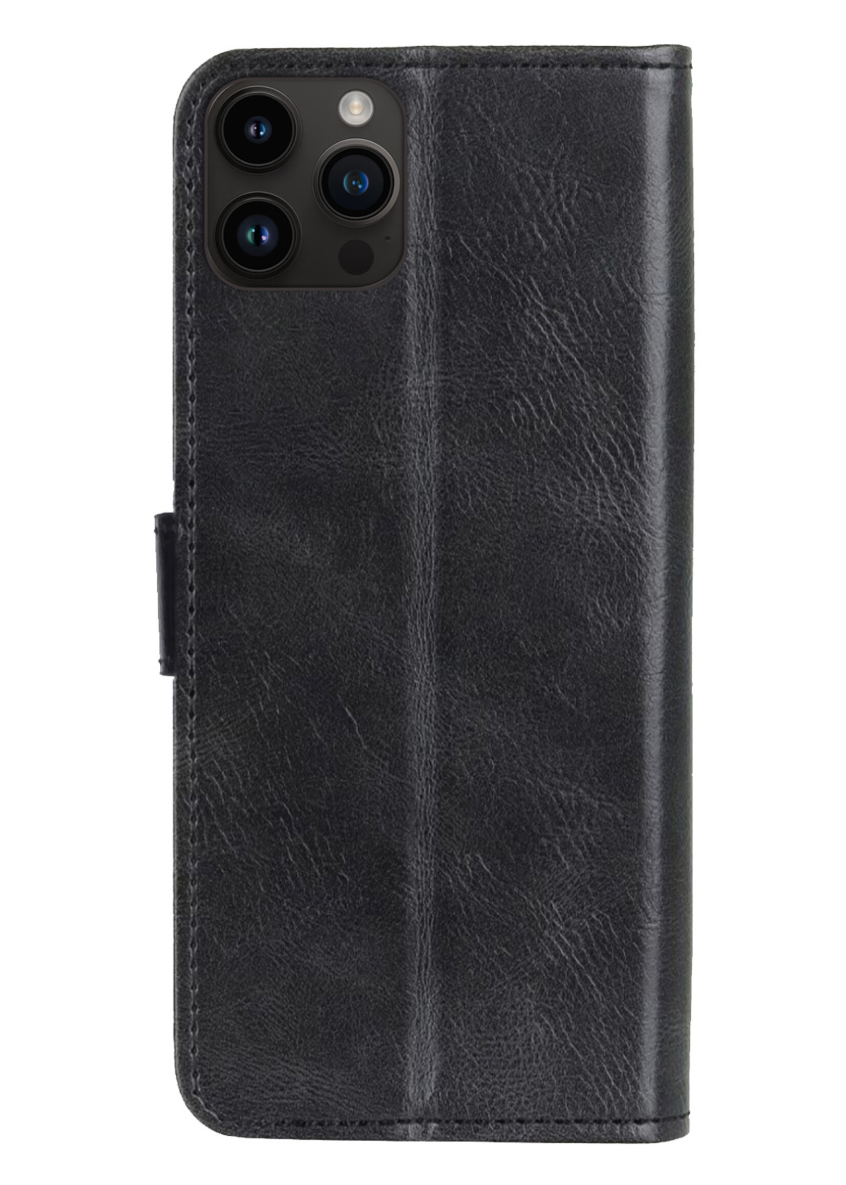 LUQ Hoesje Geschikt voor iPhone 15 Pro Max Hoesje Book Case Hoes Wallet Cover Met Screenprotector - Hoes Geschikt voor iPhone 15 Pro Max Hoesje Bookcase Hoes - Zwart