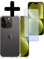 LUQ LUQ iPhone 15 Pro Hoesje Shockproof Met Screenprotector Met Dichte Notch