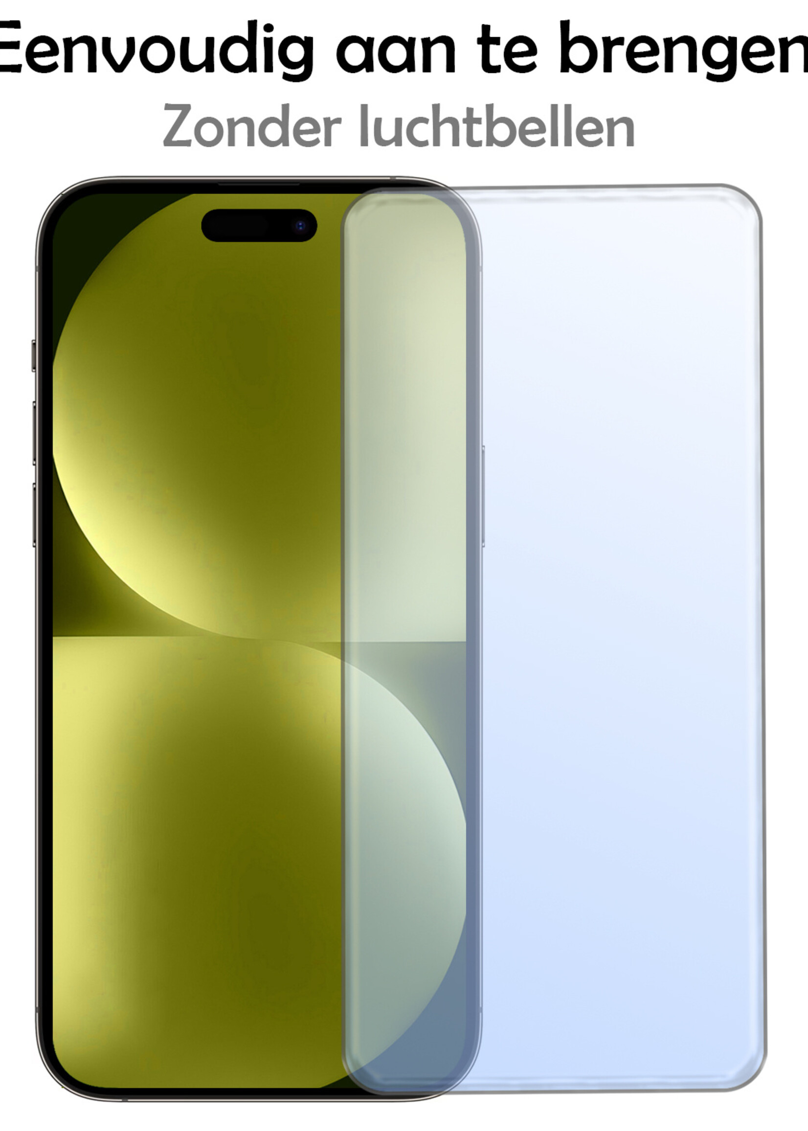 LUQ Hoesje Geschikt voor iPhone 15 Hoesje Shockproof Case Siliconen Met Screenprotector - Hoes Geschikt voor iPhone 15 Hoes Cover Siliconen - Transparant