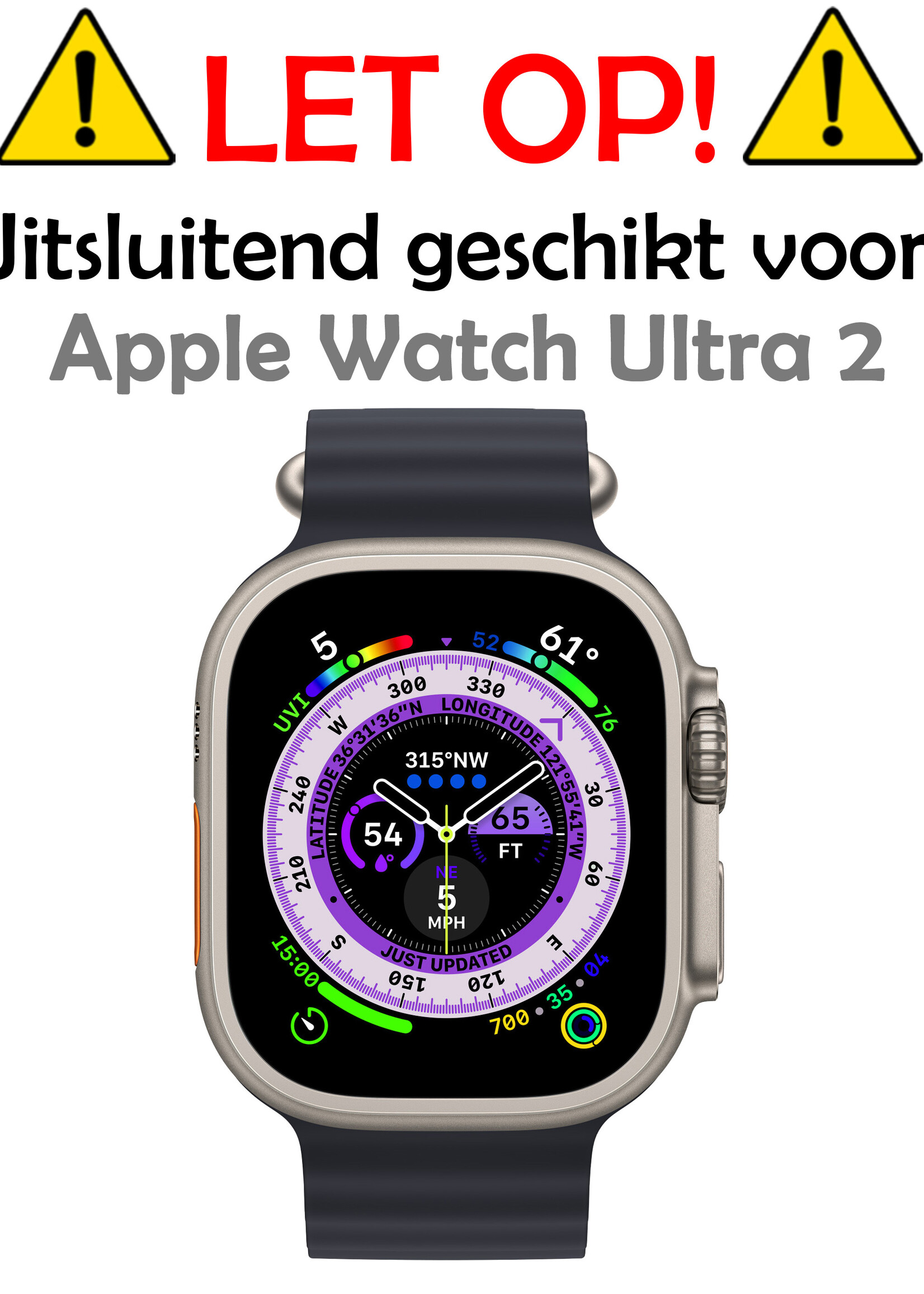 LUQ Screenprotector Geschikt voor Apple Watch Ultra 2 Screenprotector Bescherm Glas Screen Protector - Screenprotector Geschikt voor Apple Watch Ultra 2 (49 mm) Gehard Glas - 3 Stuks