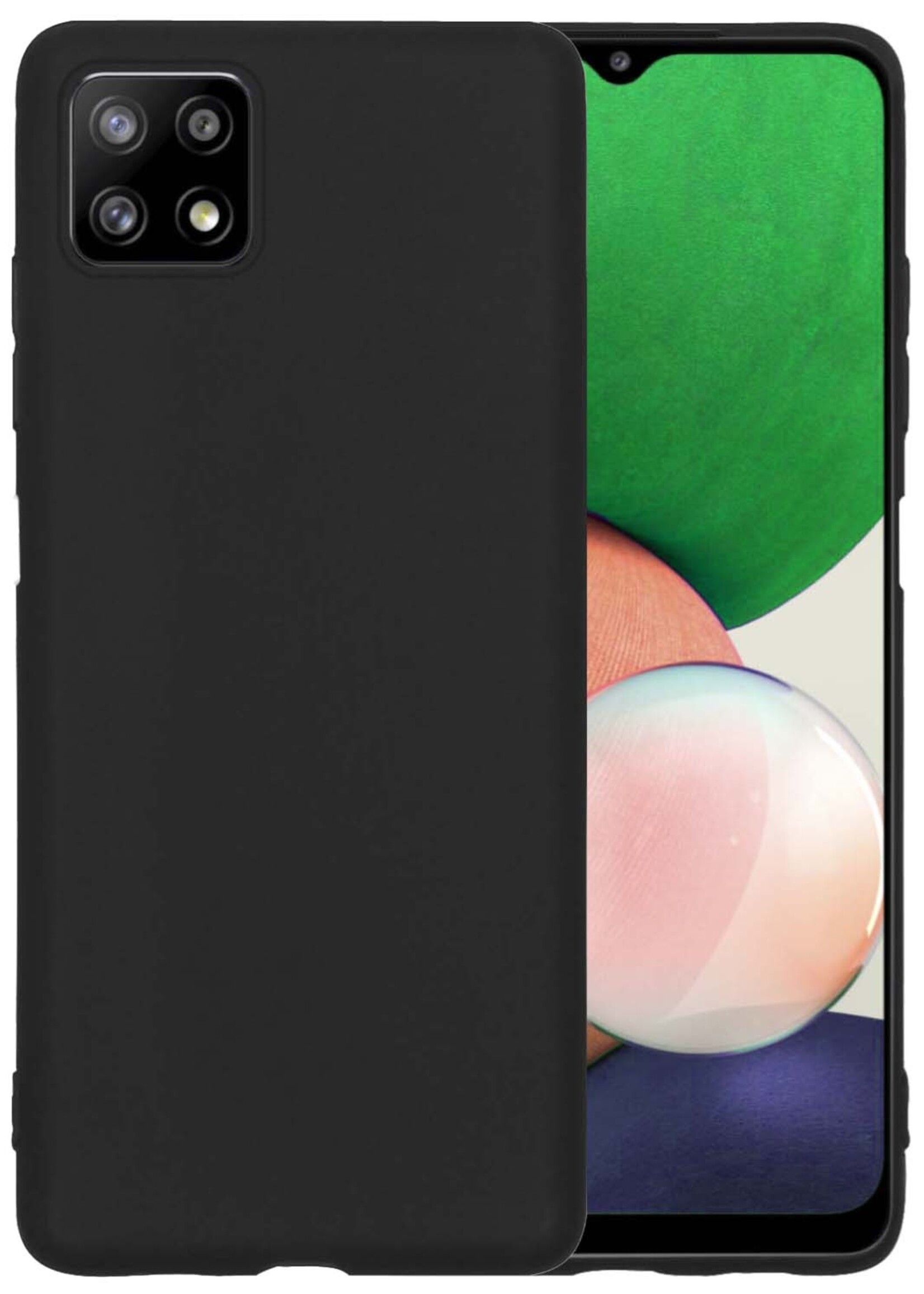 LUQ Hoesje Geschikt voor Samsung A22 4G Hoesje Siliconen Case - Hoes Geschikt voor Samsung Galaxy A22 4G Hoes Siliconen - Zwart