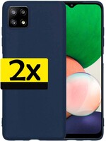 LUQ LUQ Samsung Galaxy A22 4G Hoesje Siliconen - Donkerblauw - 2 PACK