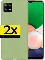 LUQ LUQ Samsung Galaxy A22 4G Hoesje Siliconen - Groen - 2 PACK