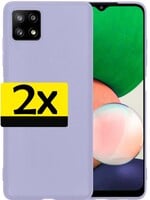 LUQ LUQ Samsung Galaxy A22 4G Hoesje Siliconen - Lila - 2 PACK