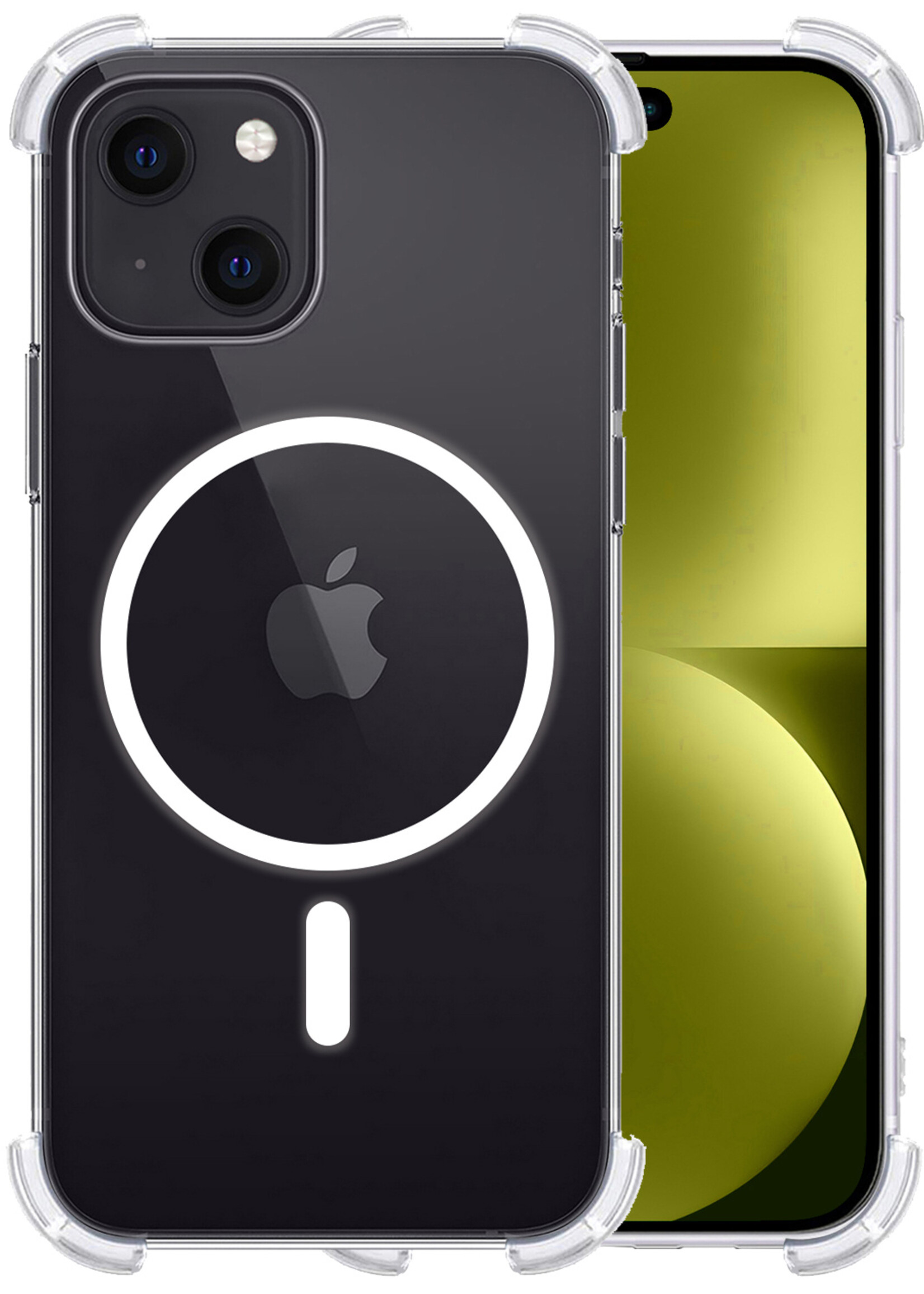 LUQ Hoesje Geschikt voor iPhone 15 Plus Hoesje Geschikt voor Magsafe Shockproof Case - Hoes Geschikt voor iPhone 15 Plus Hoesje Magsafe Shock Proof - Transparant
