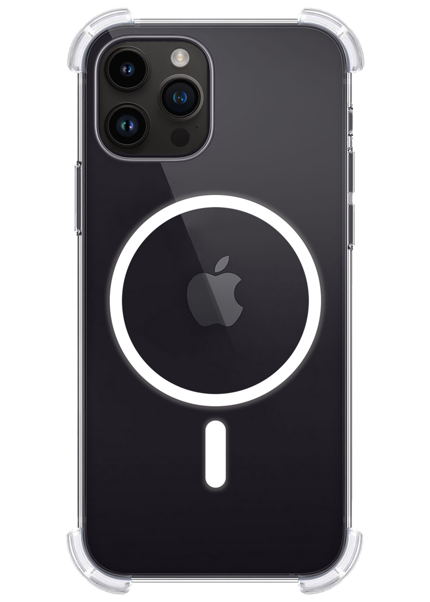 LUQ Hoesje Geschikt voor iPhone 15 Pro Max Hoesje Geschikt voor Magsafe Shockproof Case - Hoes Geschikt voor iPhone 15 Pro Max Hoesje Magsafe Shock Proof - Transparant - 2 Stuks