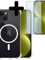 LUQ LUQ iPhone 15 Plus Magsafe Hoesje Transparant Met Screenprotector