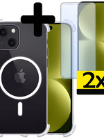 LUQ LUQ iPhone 15 Plus Magsafe Hoesje Transparant Met 2x Screenprotector