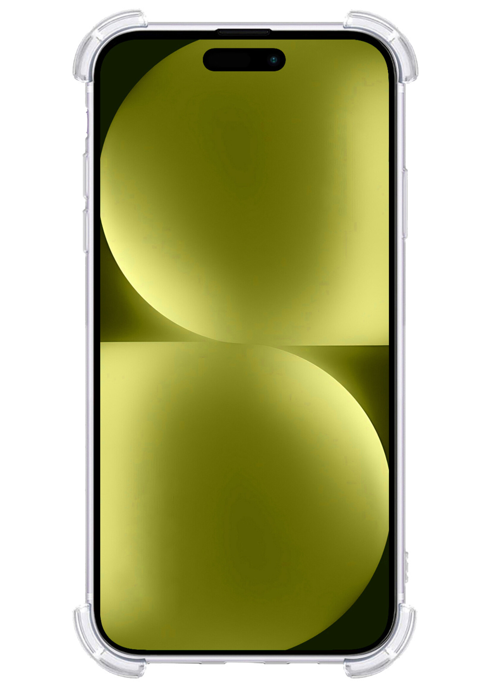 LUQ Hoesje Geschikt voor iPhone 15 Pro Max Hoesje Geschikt voor Magsafe Siliconen Shock Proof Case Met Screenprotector - Transparant