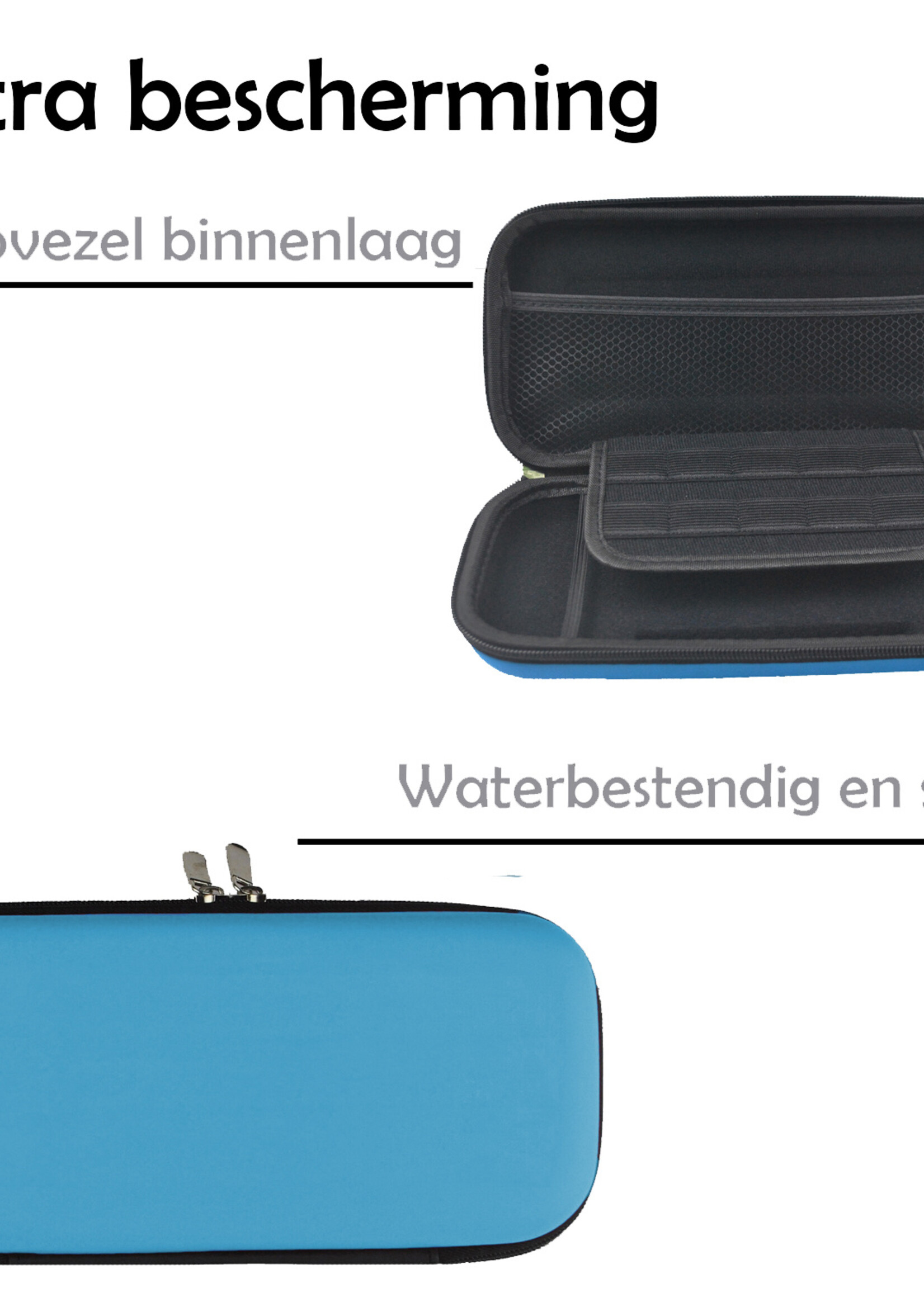 LUQ Hoes Geschikt voor Nintendo Switch Lite Case Hoesje Met Koord - Bescherm Hoes Geschikt voor Nintendo Switch Lite Hoes Hard Cover - Blauw