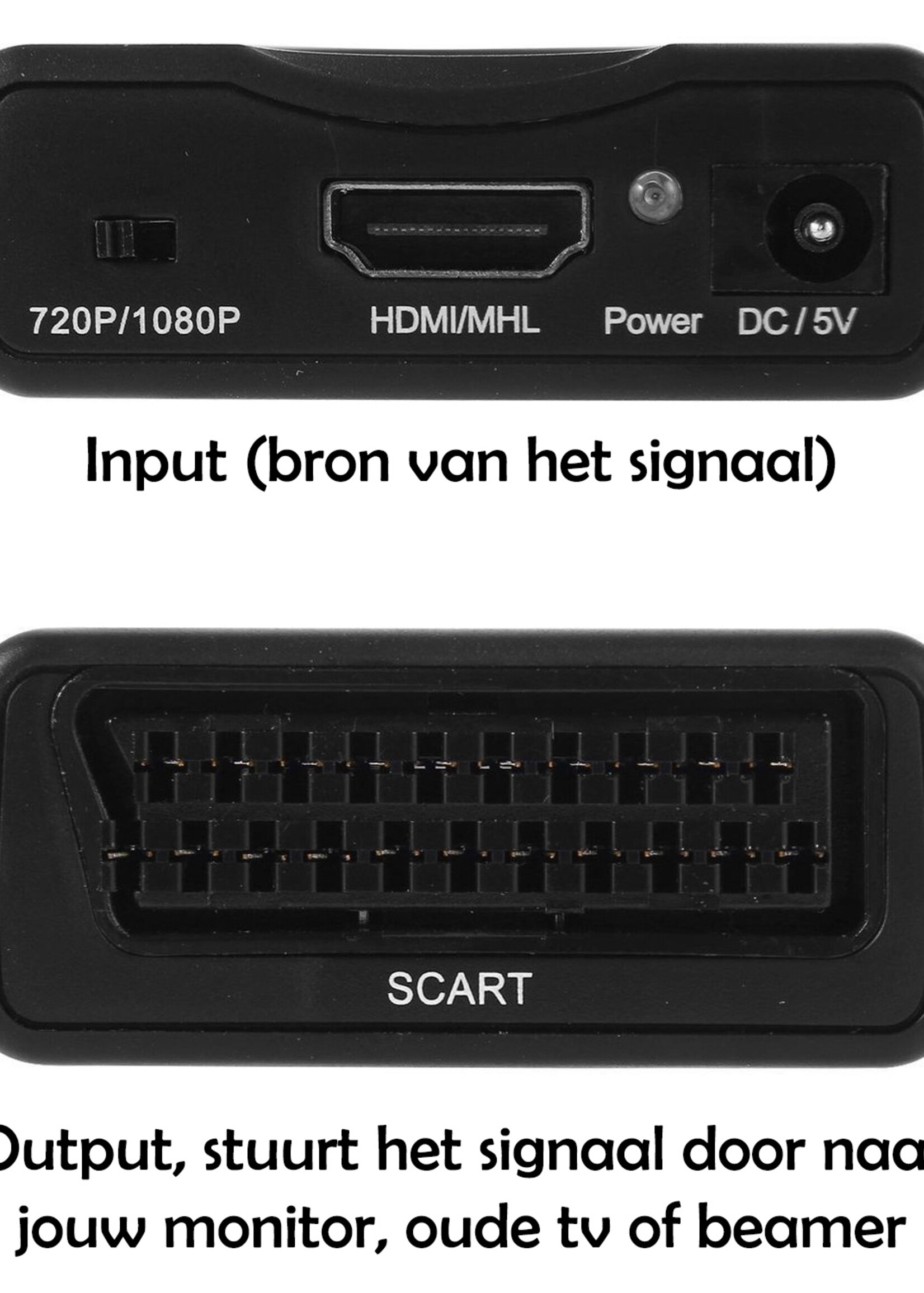 LUQ HDMI Naar Scart Kabel 1080p Converter - HDMI Naar Scart Converter - Zwart