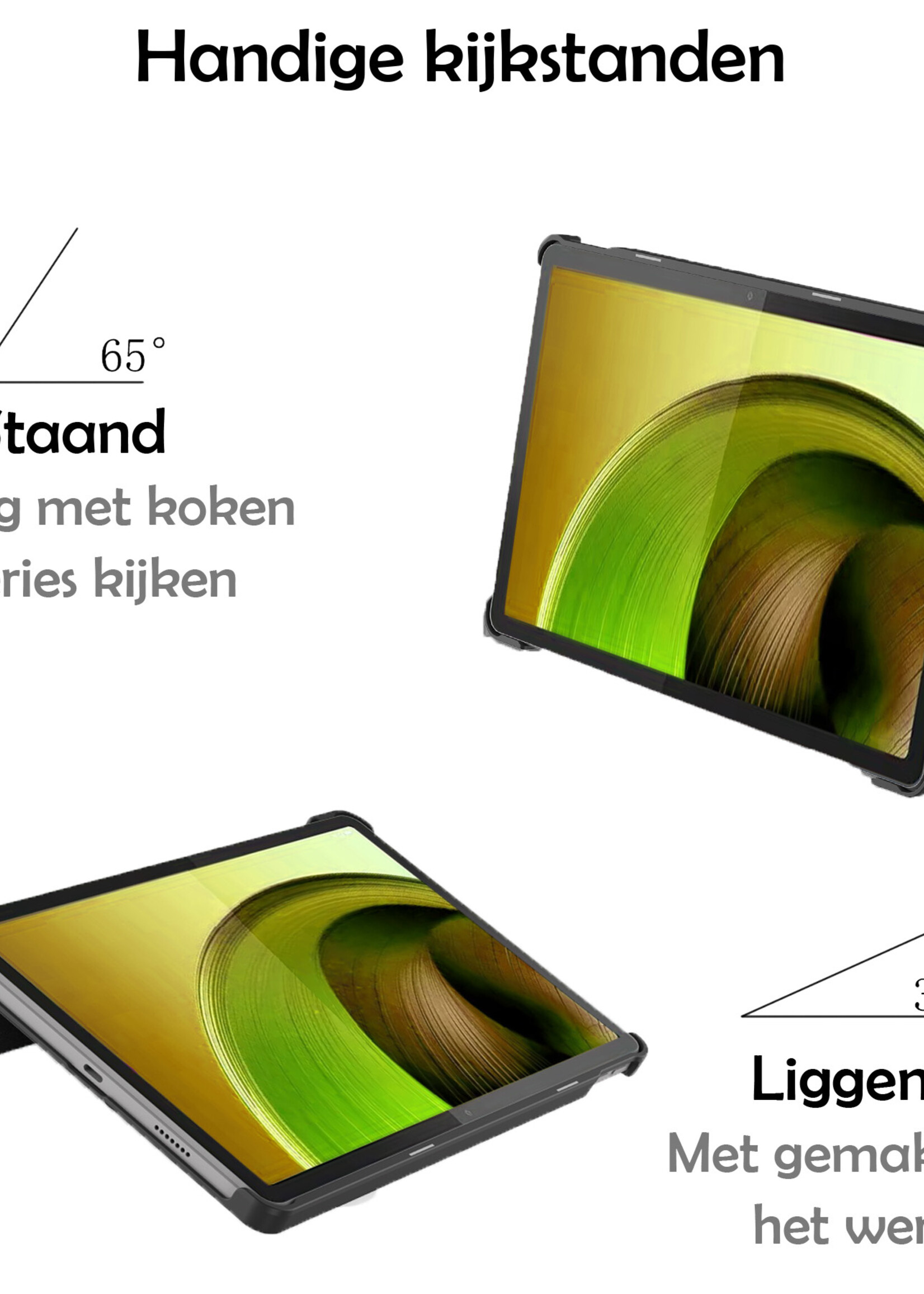 LUQ Hoes Geschikt voor Lenovo Tab M10 5G Hoes Luxe Hoesje Book Case - Hoesje Geschikt voor Lenovo Tab M10 5G Hoes Cover - Bloesem