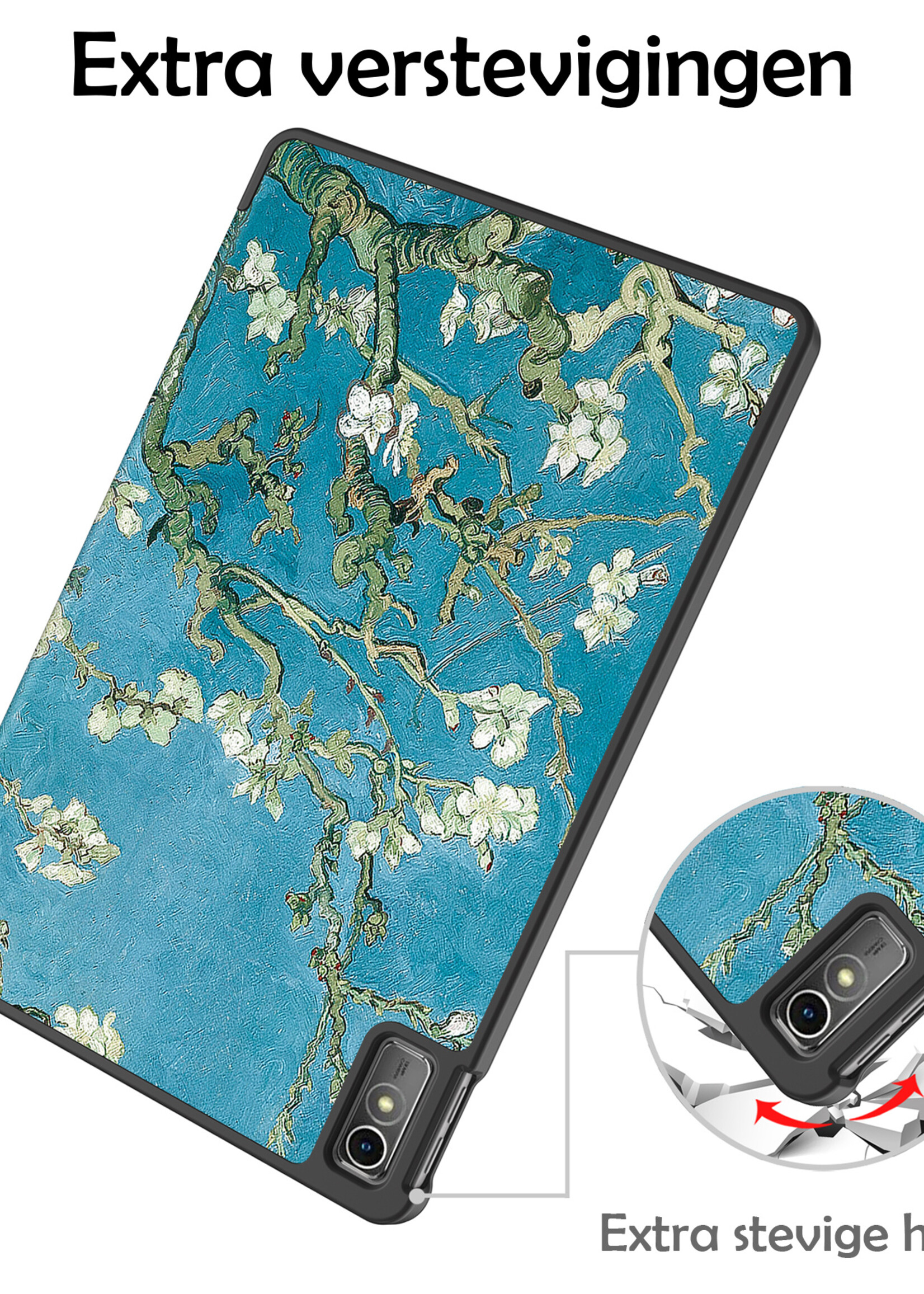 LUQ Hoes Geschikt voor Lenovo Tab M10 5G Hoes Luxe Hoesje Book Case - Hoesje Geschikt voor Lenovo Tab M10 5G Hoes Cover - Bloesem