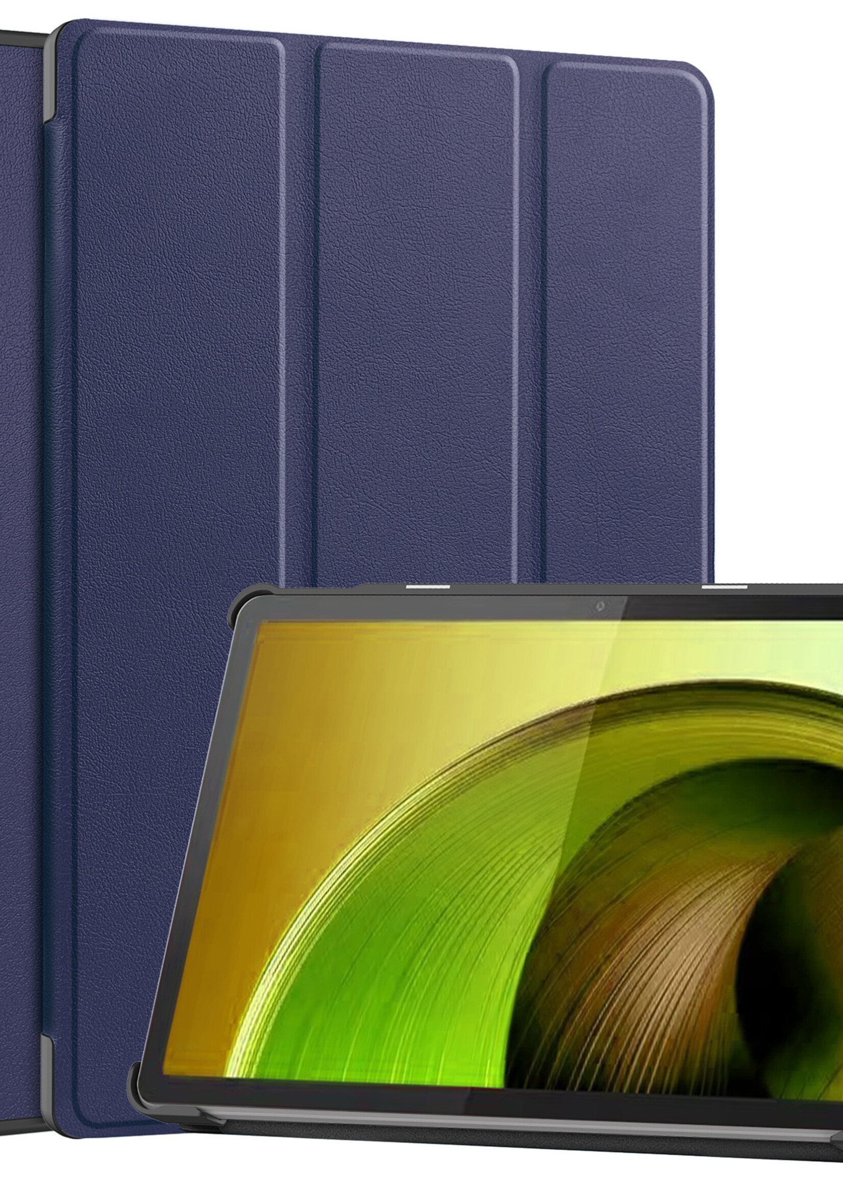 LUQ Hoes Geschikt voor Lenovo Tab M10 5G Hoes Luxe Hoesje Book Case - Hoesje Geschikt voor Lenovo Tab M10 5G Hoes Cover - Donkerblauw