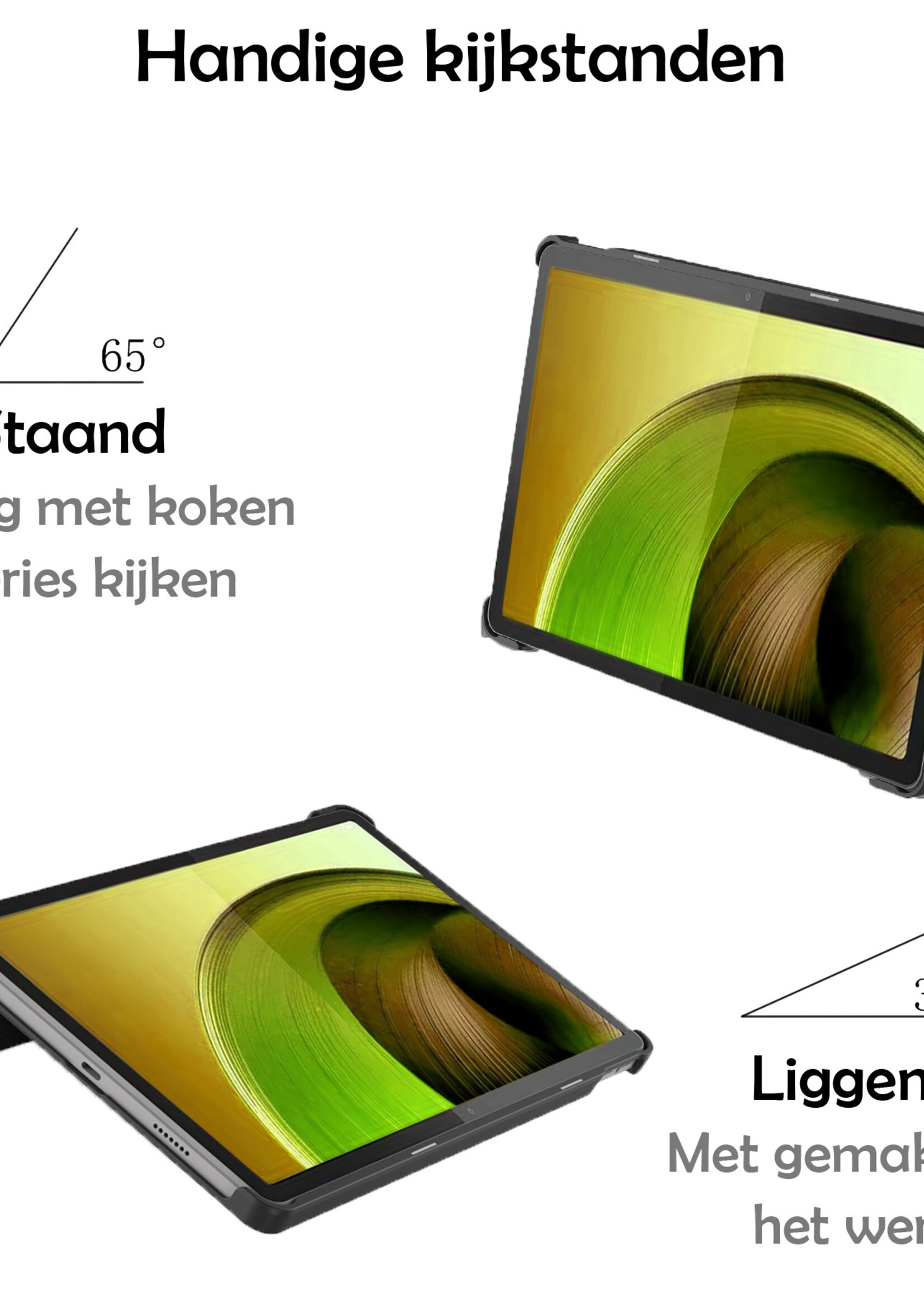 LUQ Hoes Geschikt voor Lenovo Tab M10 5G Hoes Luxe Hoesje Book Case - Hoesje Geschikt voor Lenovo Tab M10 5G Hoes Cover - Donkerblauw