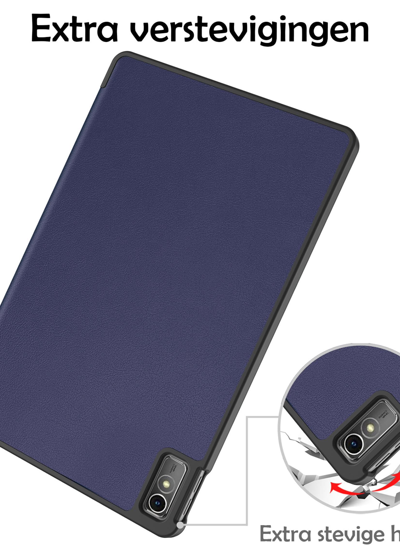 LUQ Hoes Geschikt voor Lenovo Tab M10 5G Hoes Luxe Hoesje Book Case - Hoesje Geschikt voor Lenovo Tab M10 5G Hoes Cover - Donkerblauw