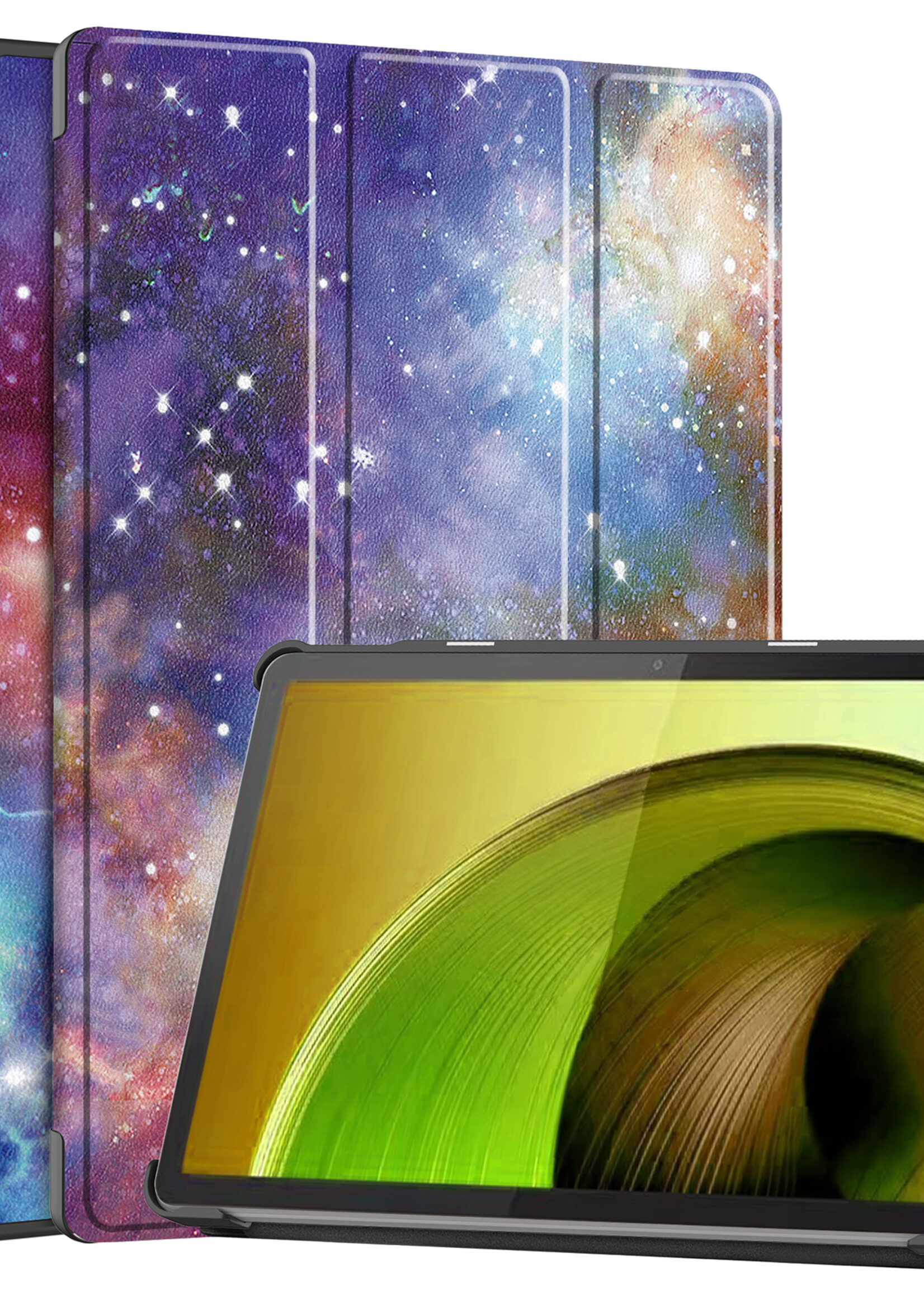 LUQ Hoes Geschikt voor Lenovo Tab M10 5G Hoes Luxe Hoesje Book Case - Hoesje Geschikt voor Lenovo Tab M10 5G Hoes Cover - Galaxy