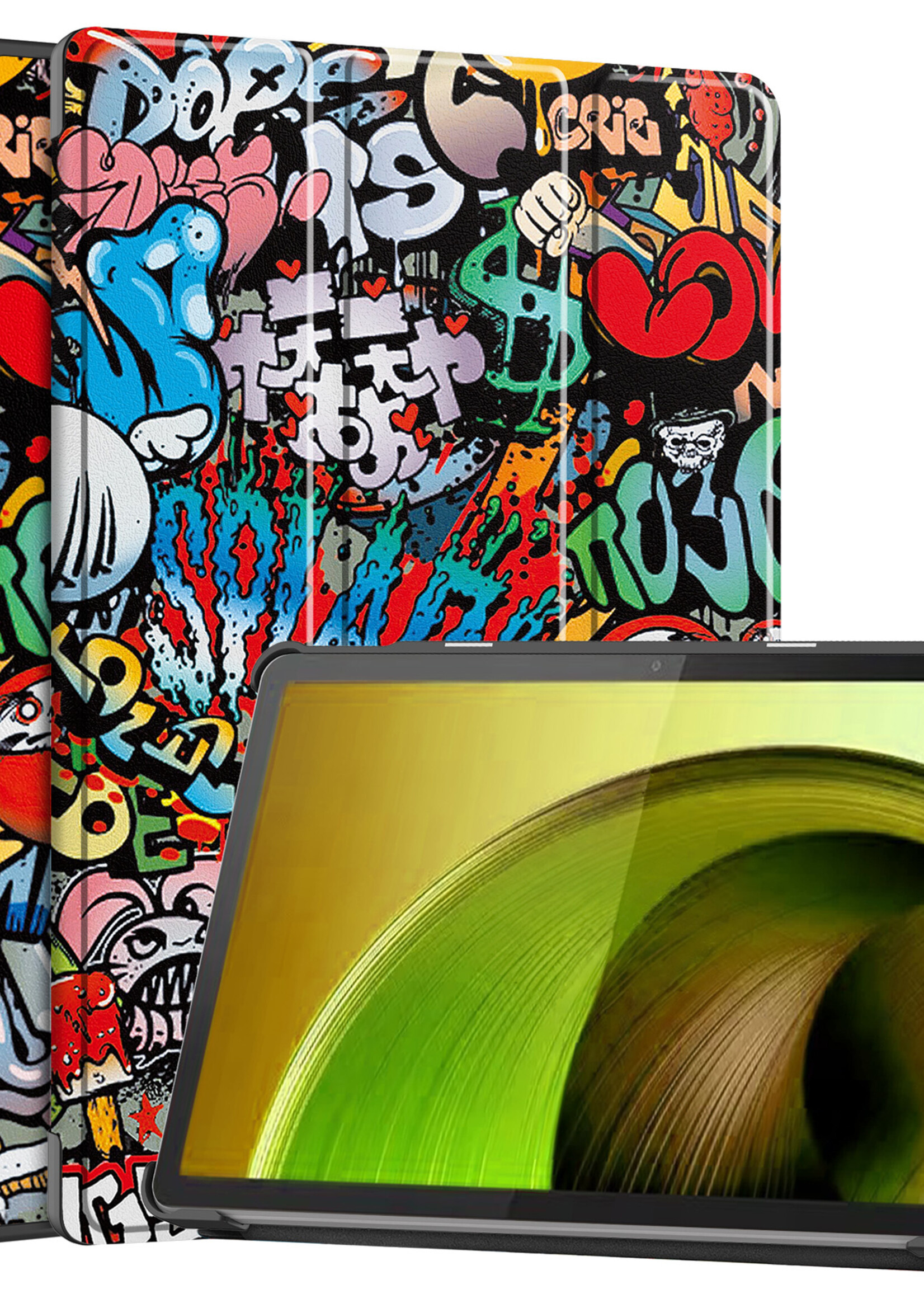 LUQ Hoes Geschikt voor Lenovo Tab M10 5G Hoes Luxe Hoesje Book Case - Hoesje Geschikt voor Lenovo Tab M10 5G Hoes Cover - Graffity