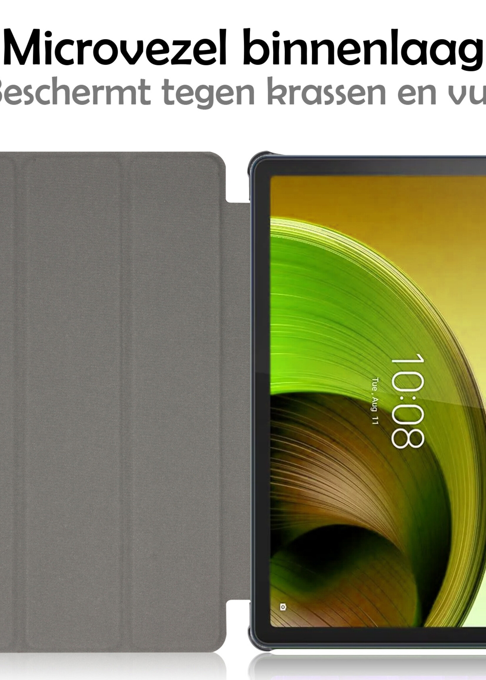 LUQ Hoes Geschikt voor Lenovo Tab M10 5G Hoes Luxe Hoesje Book Case - Hoesje Geschikt voor Lenovo Tab M10 5G Hoes Cover - Grijs