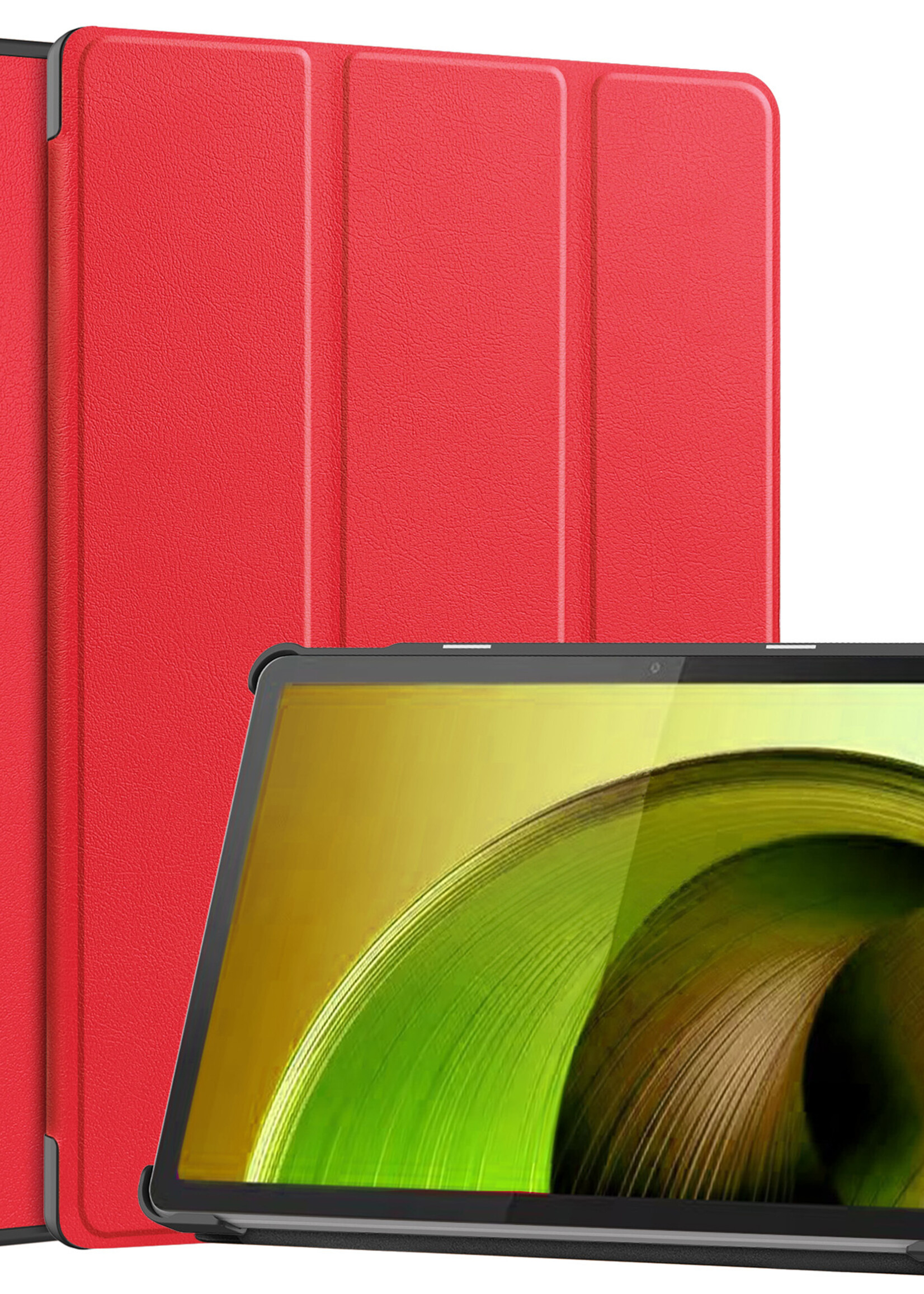 LUQ Hoes Geschikt voor Lenovo Tab M10 5G Hoes Luxe Hoesje Book Case - Hoesje Geschikt voor Lenovo Tab M10 5G Hoes Cover - Rood