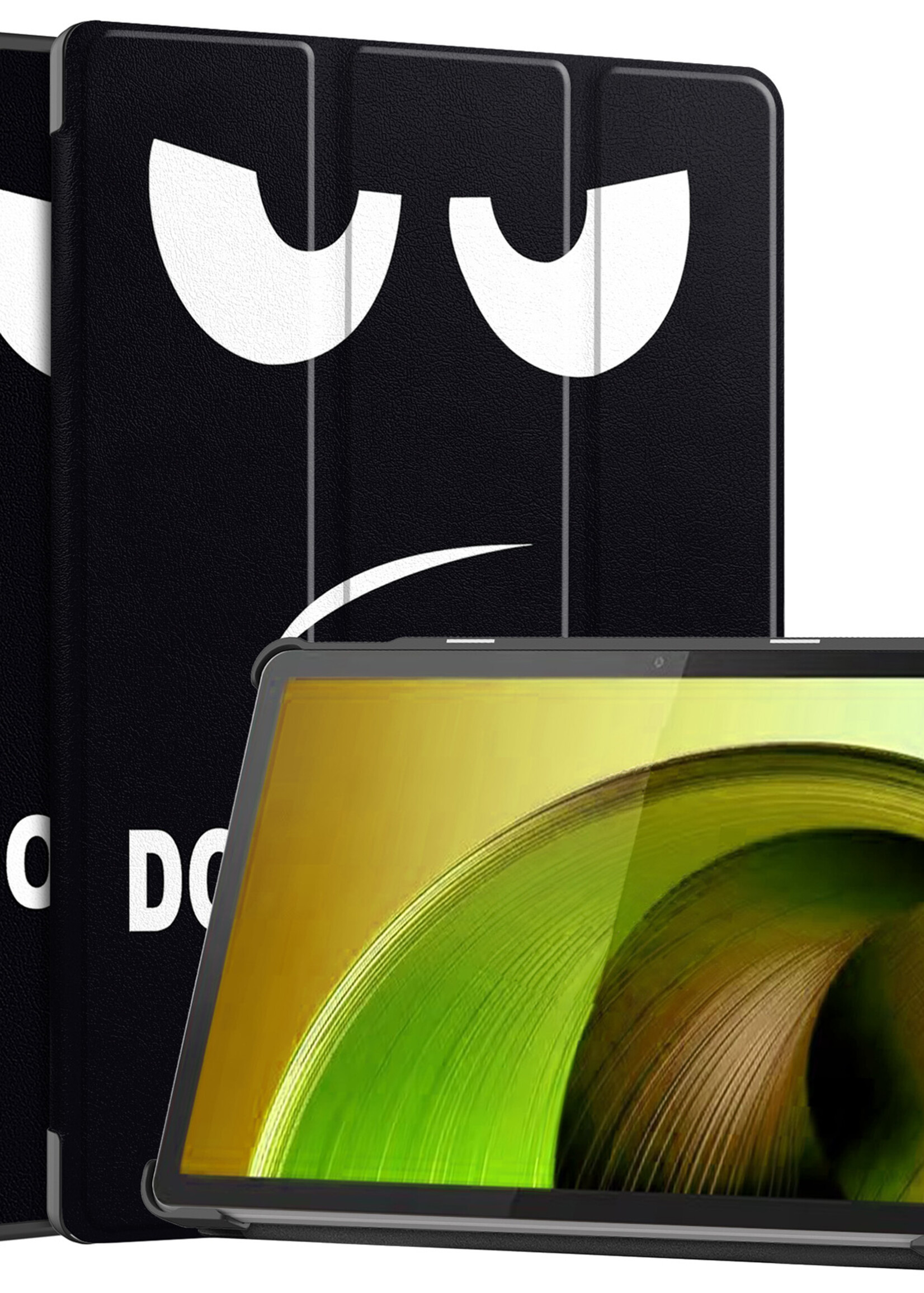 LUQ Hoes Geschikt voor Lenovo Tab M10 5G Hoes Luxe Hoesje Book Case - Hoesje Geschikt voor Lenovo Tab M10 5G Hoes Cover - Don't Touch Me