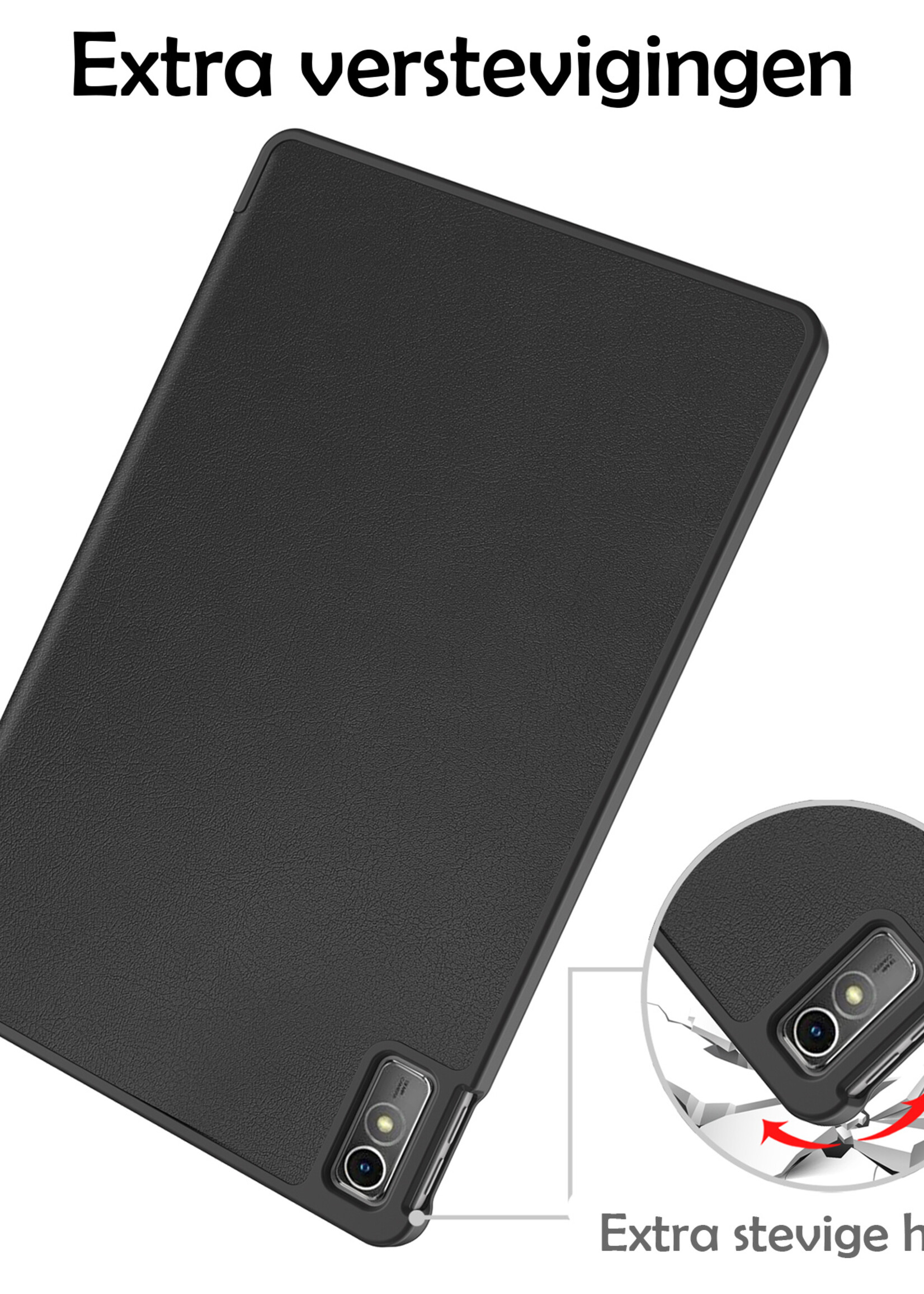 LUQ Hoes Geschikt voor Lenovo Tab M10 5G Hoes Luxe Hoesje Book Case - Hoesje Geschikt voor Lenovo Tab M10 5G Hoes Cover - Zwart