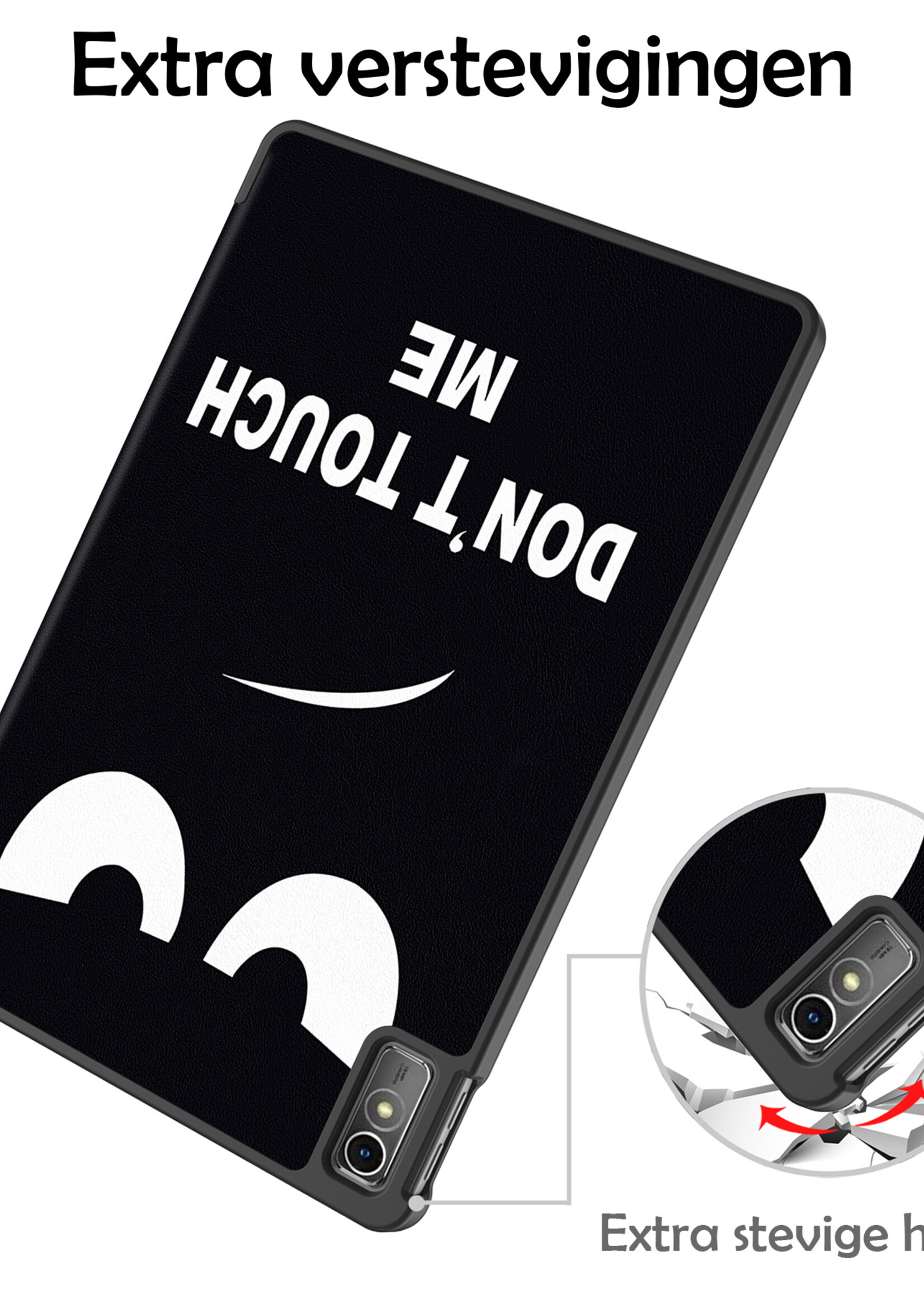 LUQ Hoes Geschikt voor Lenovo Tab M10 5G Hoes Luxe Hoesje Book Case Met Screenprotector - Hoesje Geschikt voor Lenovo Tab M10 5G Hoes Cover - Don't Touch Me