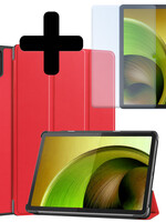 LUQ LUQ Lenovo Tab M10 5G Hoes Met Screenprotector - Rood
