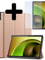 LUQ LUQ Lenovo Tab M10 5G Hoes Met Screenprotector - Rosé Goud