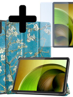 LUQ LUQ Lenovo Tab M10 5G Hoes Met Screenprotector - Bloesem