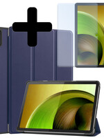 LUQ LUQ Lenovo Tab M10 5G Hoes Met Screenprotector - Donkerblauw