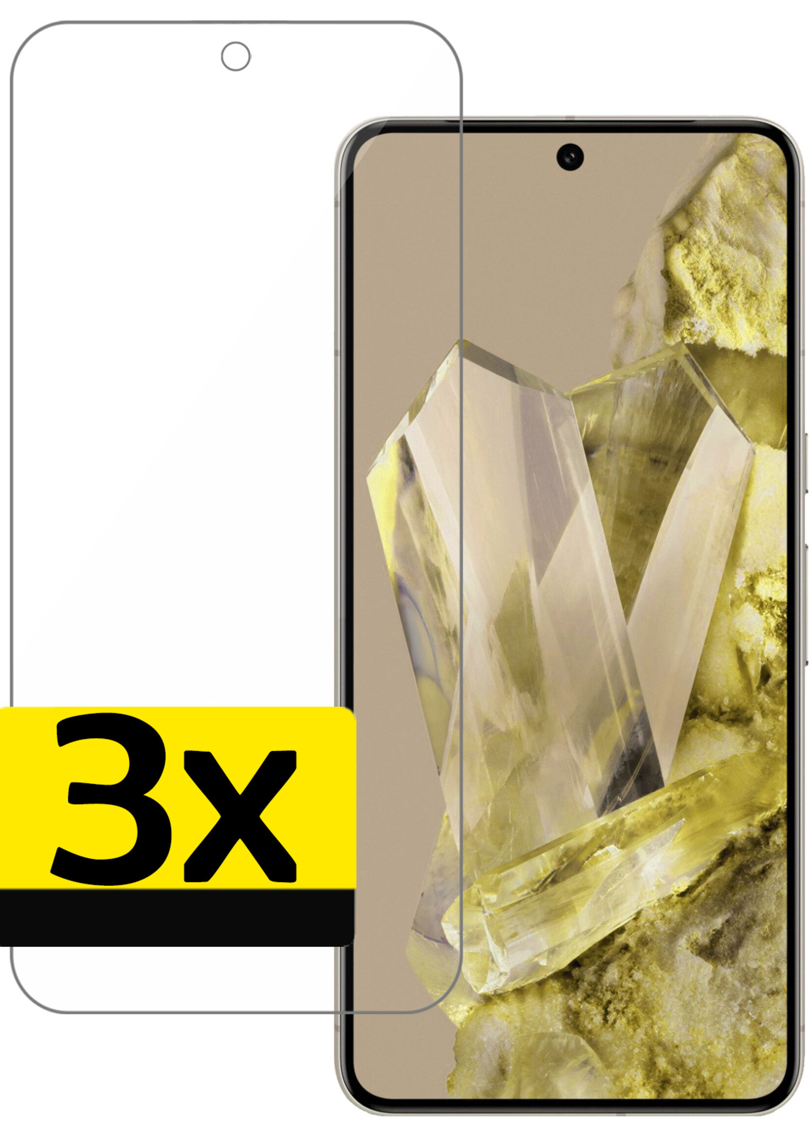 LUQ Screenprotector Geschikt voor Google Pixel 8 Pro Screenprotector Beschermglas Gehard Glas - Screenprotector Geschikt voor Google Pixel 8 Pro Screenprotector Glas - 3 Stuks